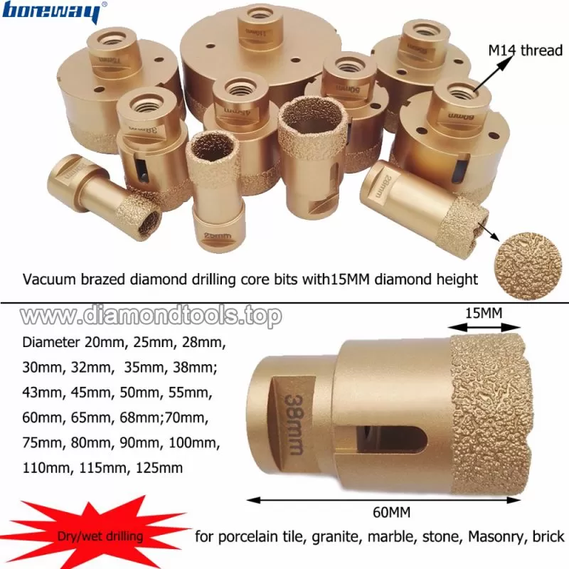 Vacuum Brazed Diamond Core Drill Bit
